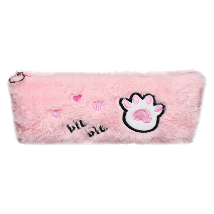 Пенал школьный на молнии Пенал школьный на молнии "Лапка" Calligrata, розовый