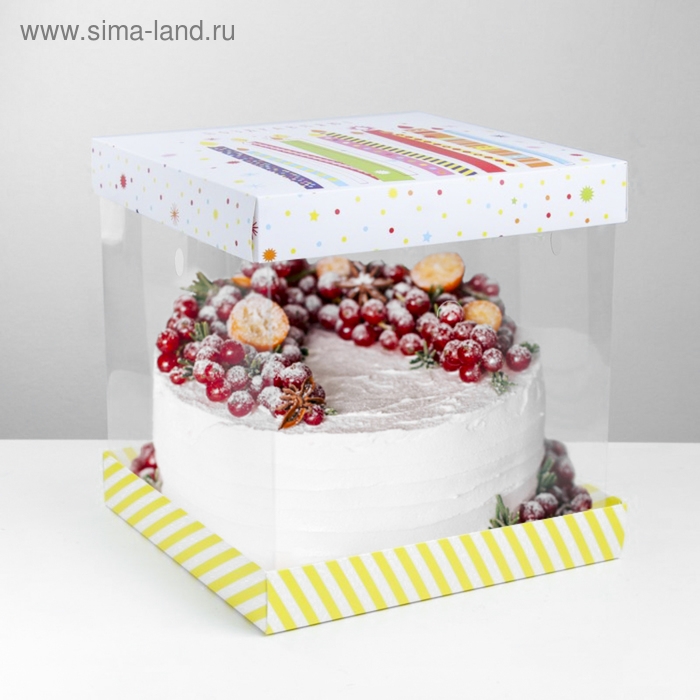 Коробка для торта, кондитерская упаковка, «Поздравляю!», 30 х 30 см Коробка для торта, кондитерская упаковка, «Поздравляю!», 30 х 30 см
