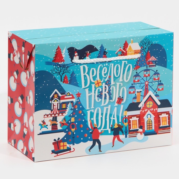 Пакет-коробка «Веселья и Озорства», 23 х 18 х 11 см, Новый год Пакет-коробка «Веселья и Озорства», 23 х 18 х 11 см, Новый год