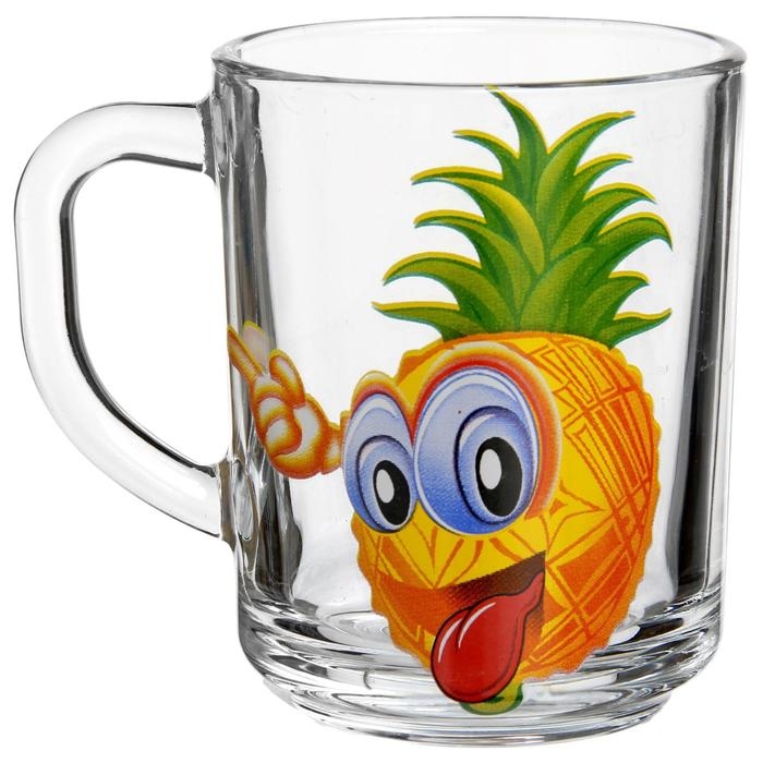 Кружка стеклянная «Фрутис», 200 мл, рисунок МИКС Кружка стеклянная «Фрутис», 200 мл, рисунок МИКС