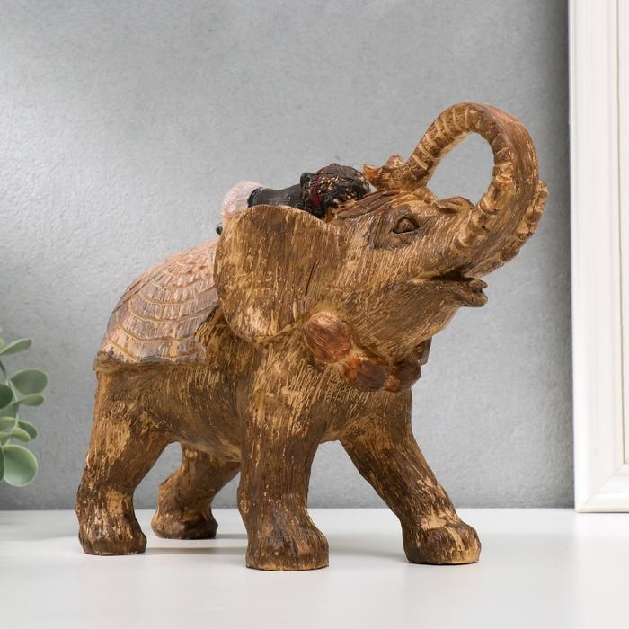Сувенир полистоун Сувенир полистоун "Африканский слон с младенцем" под дерево 20х25х10,5 см