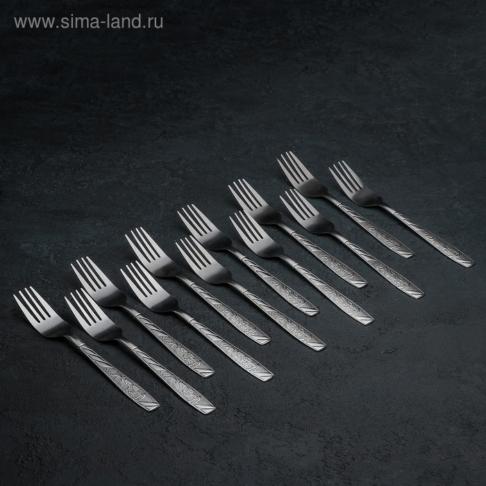 Набор вилок столовых из нержавеющей стали «Паритто», h=19 см, 12 шт