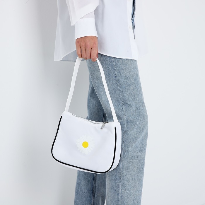 Сумка молодёжная на молнии, цвет белый Сумка молодёжная на молнии, цвет белый