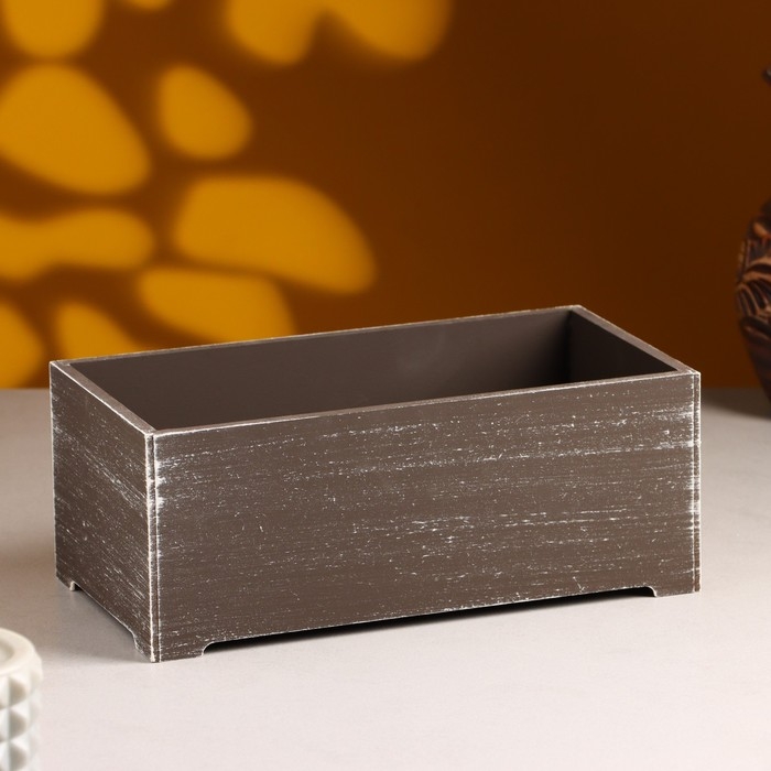 Кашпо деревянное  Кашпо деревянное "Прованс" 23х12,5х9 см Коричневый