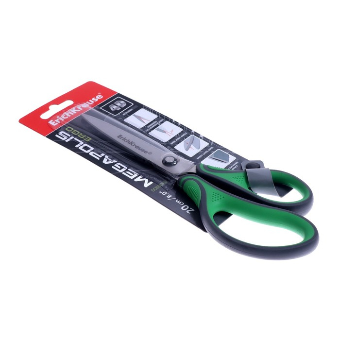 Ножницы Erich Krause Megapolis Ergo, 20 см, с усовершенствованными 4D-лезвиями, не ржавеют, ручки с резиновыми вставками, в блистере Ножницы Erich Krause Megapolis Ergo, 20 см, с усовершенствованными 4D-лезвиями, не ржавеют, ручки с резиновыми вставками, в блистере