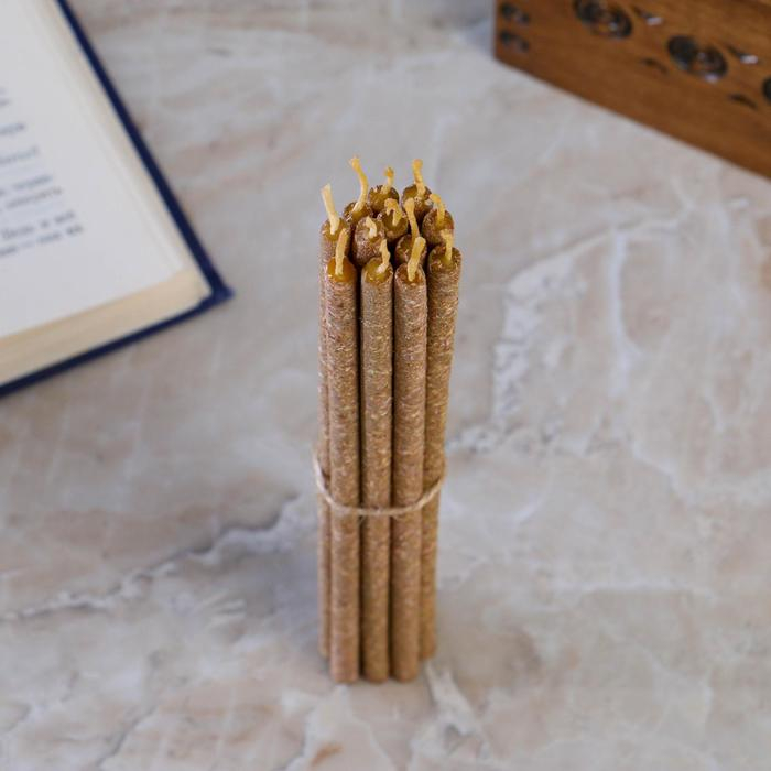 Свеча магическая медовая с вереском для привлечения удачи «Вересковые», 12 штук Свеча магическая медовая с вереском для привлечения удачи «Вересковые», 12 штук