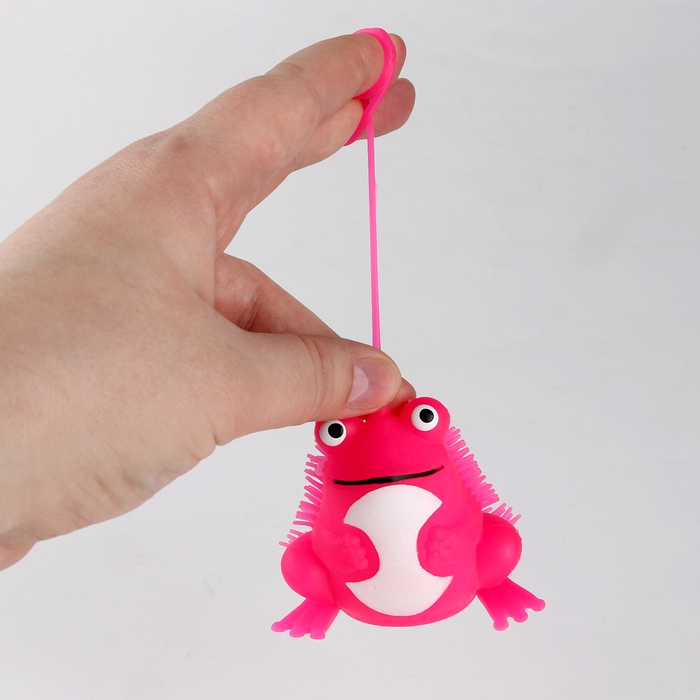 Мяч детский резиновый ёжка световой «Лягушка», цвета МИКС , в шоубоксе