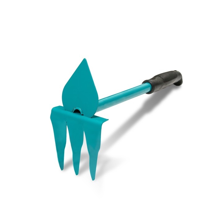 Мотыжка комбинированная, длина 41 см, 3 зубца, металлический черенок Мотыжка комбинированная, длина 41 см, 3 зубца, металлический черенок