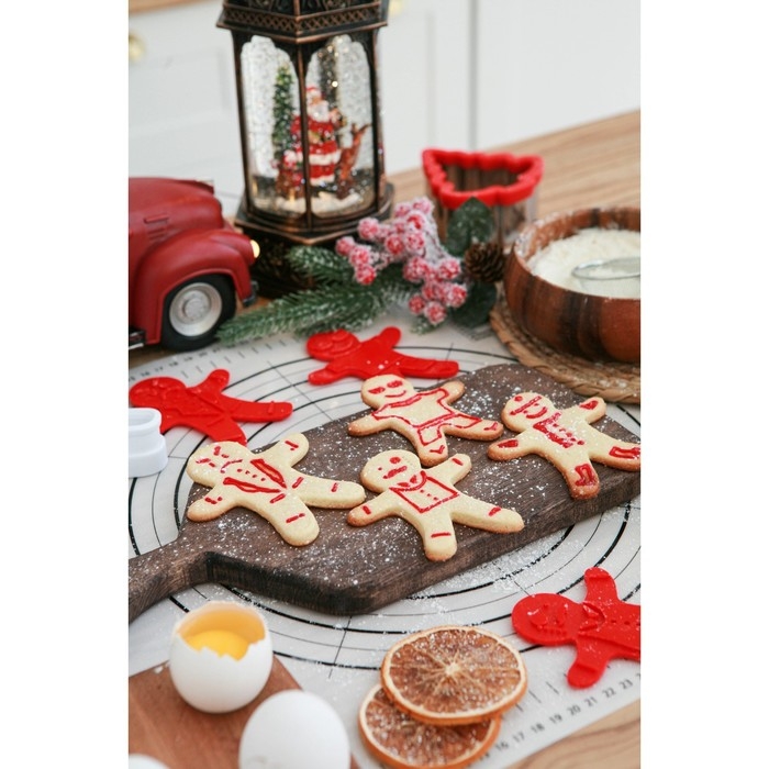 Форма для печенья с 3-мя печатями двухсторонними и прессом Доляна «Пряничный человечек», 13×11×3,5 см, цвет МИКС Форма для печенья с 3-мя печатями двухсторонними и прессом Доляна «Пряничный человечек», 13×11×3,5 см, цвет МИКС