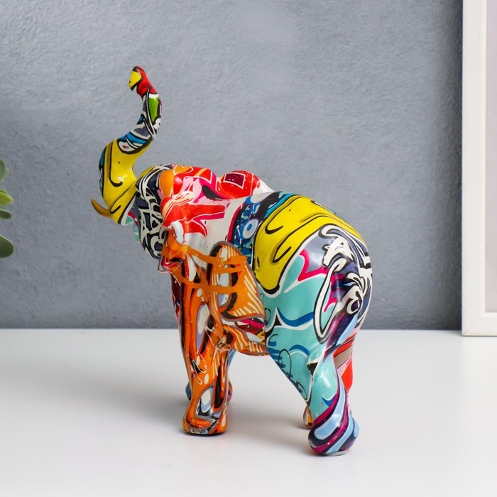 Сувенир полистоун Сувенир полистоун "Слон, расписанный граффити" 20х8,5х24 см