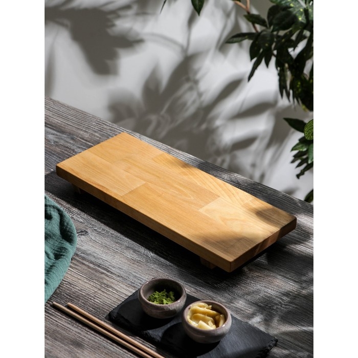 Блюдо для подачи на ножках Adelica «Евразия», для суши и роллов, 35×15×5,5 см, массив берёзы Блюдо для подачи на ножках Adelica «Евразия», для суши и роллов, 35×15×5,5 см, массив берёзы