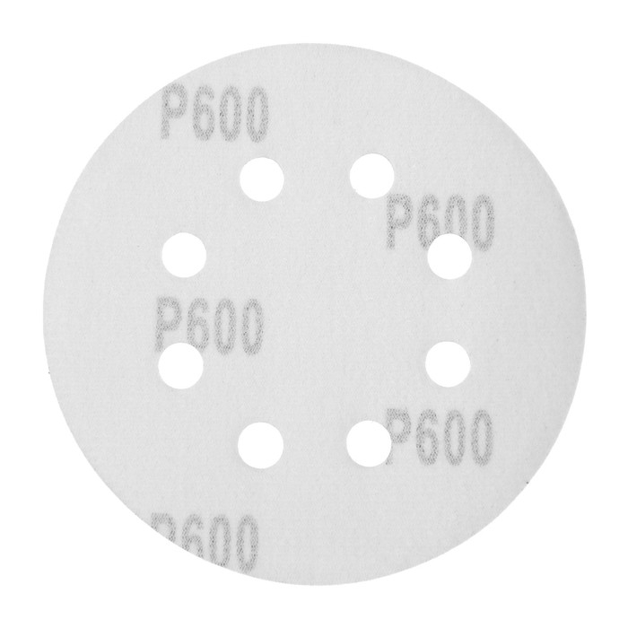 Круг абразивный шлифовальный под  Круг абразивный шлифовальный под "липучку" ТУНДРА, перфорированный, 125 мм, Р600, 10 шт.