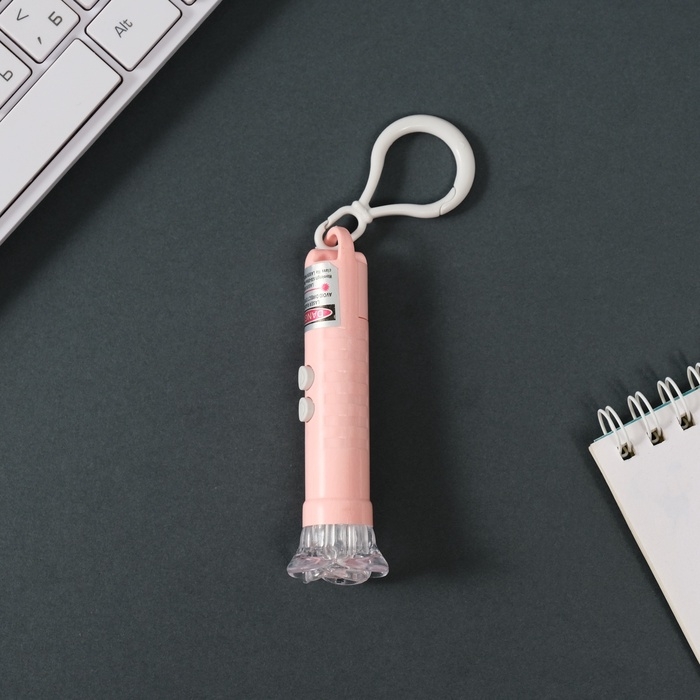 Указка лазерная+фонарик Указка лазерная+фонарик "Розовая" 3 режима светит, мигает, лазер LR44х3 шт 3х3х9 см