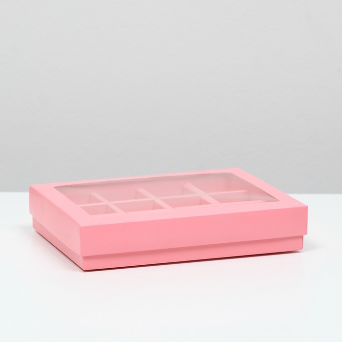 Коробка для конфет, 12 шт, розовая, 19 х 15 х 3,5 см Коробка для конфет, 12 шт, розовая, 19 х 15 х 3,5 см