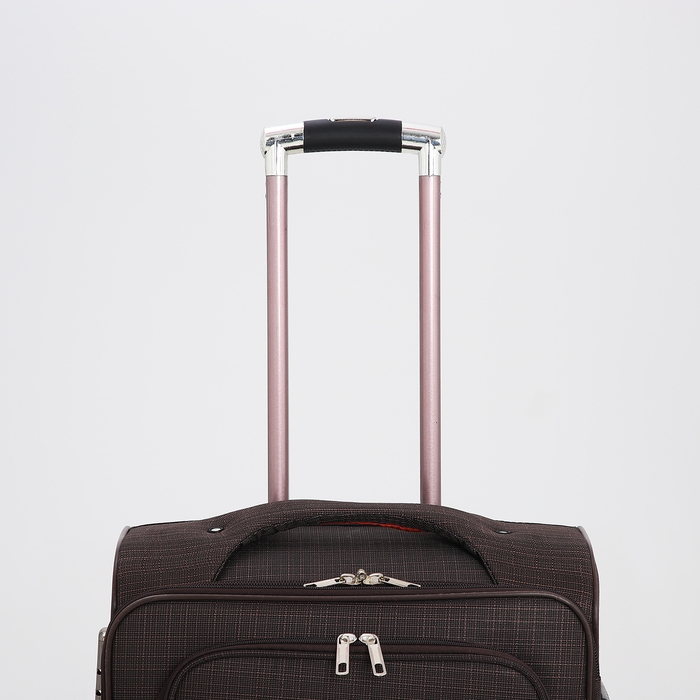 Чемодан средний 52 л (M), отдел на молнии, кодовый замок, с расширением, цвет коричневый Чемодан средний 52 л (M), отдел на молнии, кодовый замок, с расширением, цвет коричневый