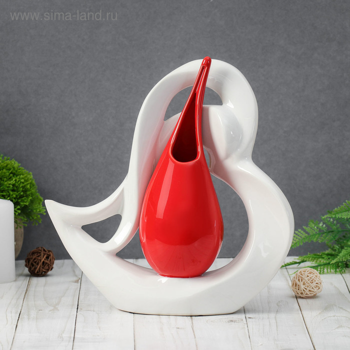 Ваза керамика настольная Ваза керамика настольная "Капля" сердце, 24х24,5 см, микс