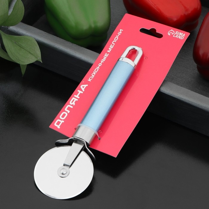 Нож для пиццы и теста Доляна Lаgооnа, 19 см, нержавеющая сталь, цвет голубой Нож для пиццы и теста Доляна Lаgооnа, 19 см, нержавеющая сталь, цвет голубой