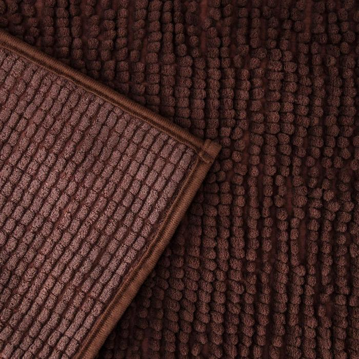 Набор для ванной «Комфорт»: штора 180×180 см, ковёр 40×60 см, цвет коричневый Набор для ванной «Комфорт»: штора 180×180 см, ковёр 40×60 см, цвет коричневый