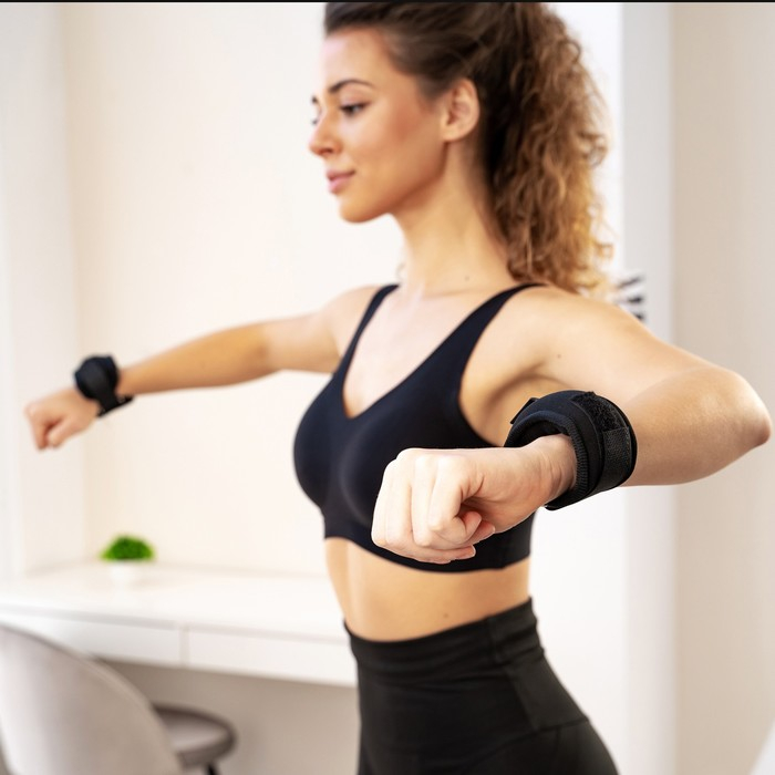 Утяжелители на запястье, 2 шт. х 200 г, цвет чёрный Утяжелители на запястье, 2 шт. х 200 г, цвет чёрный