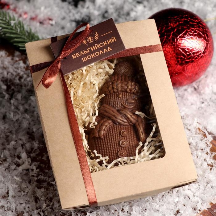 Шоколадная фигурка Шоколадная фигурка "Снеговик вязаный", 80 г