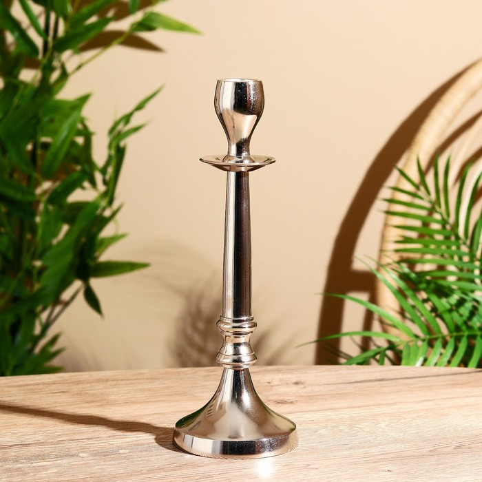 Подсвечник алюминий Подсвечник алюминий "Ампир" на 1 свечу 9,5х9,5х25 см