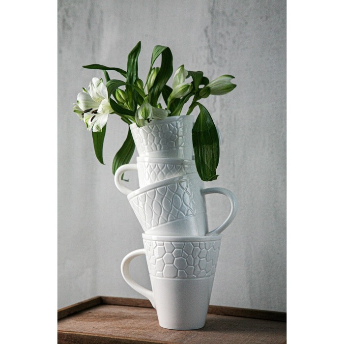 Чашка фарфоровая чайная Magistro Rodos, 300 мл, цвет белый Чашка фарфоровая чайная Magistro Rodos, 300 мл, цвет белый