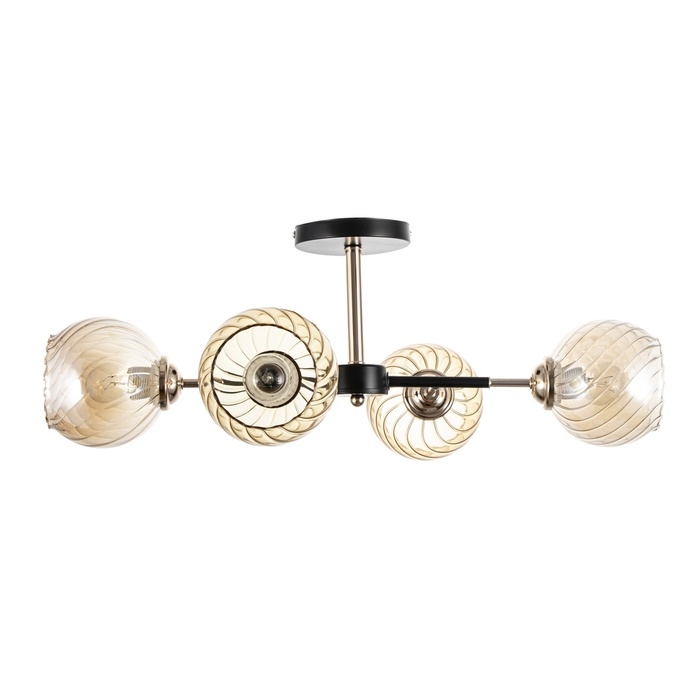 Люстра  Люстра "Сендер" 4хЕ27 40Вт черно-золотой 52х36х27 см