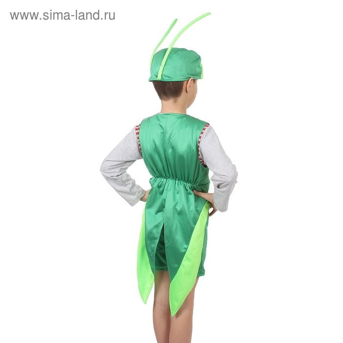 Детский карнавальный костюм  Детский карнавальный костюм "Кузнечик": шапка, фрак, шорты, на 122-134 см