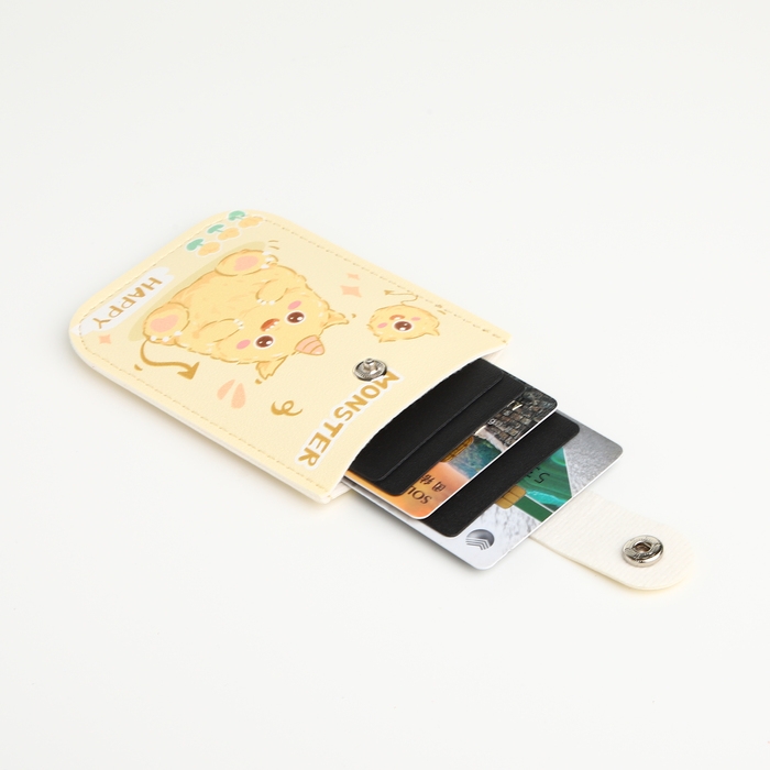 Картхолдер на кнопке, цвет жёлтый Картхолдер на кнопке, цвет жёлтый