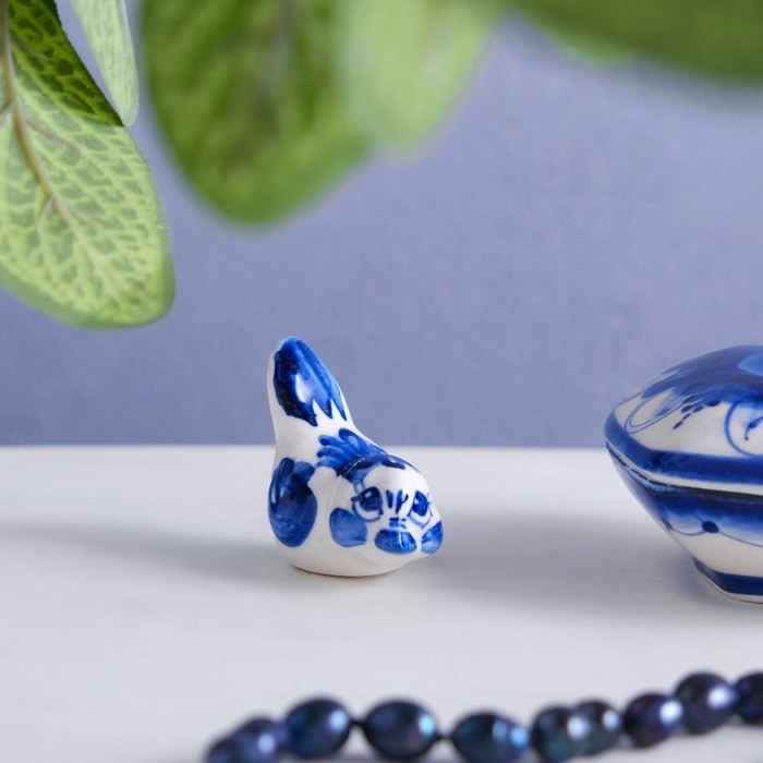 Сувенир «Синичка», малая, 4 см, гжель Сувенир «Синичка», малая, 4 см, гжель