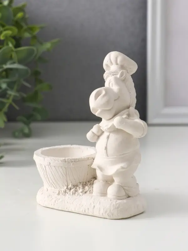Фигура с подставкой для мелочей «Шеф повар», 11×9.5×5.5 см, натуральный