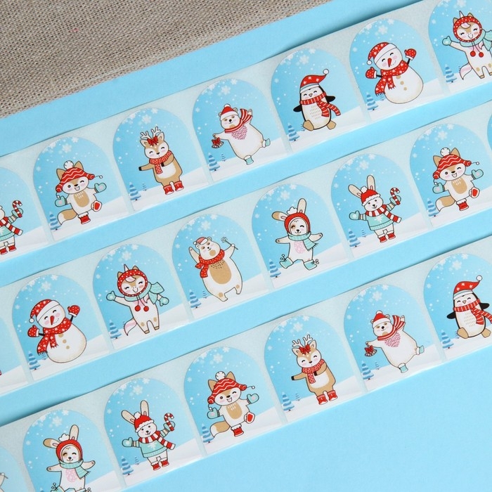 Новый год. Наклейки в рулоне Новый год. Наклейки в рулоне "Каток", 500 шт, 3,5 х 2,5 см