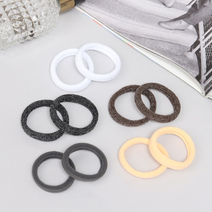 Резинка для волос Резинка для волос "Махрушка спорт" (набор 10 шт) полоски блеск нежность, 4 см