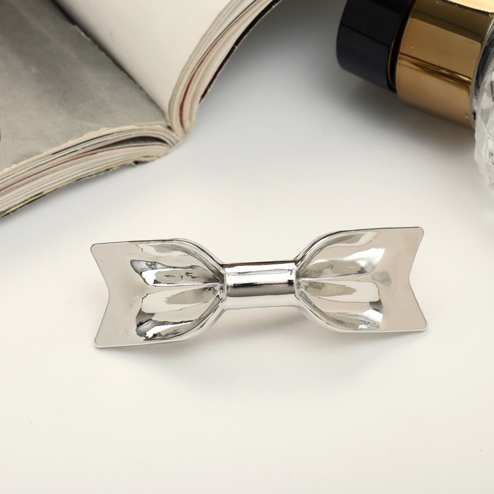 Зажим для волос  Зажим для волос "Либерти" бантик классика, 5,5 см, серебро