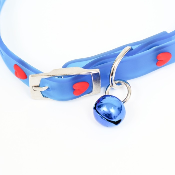 Ошейник из морозостойкого мягкого пластика Ошейник из морозостойкого мягкого пластика "Люблю сердечно", 30 х 1 см, микс цветов