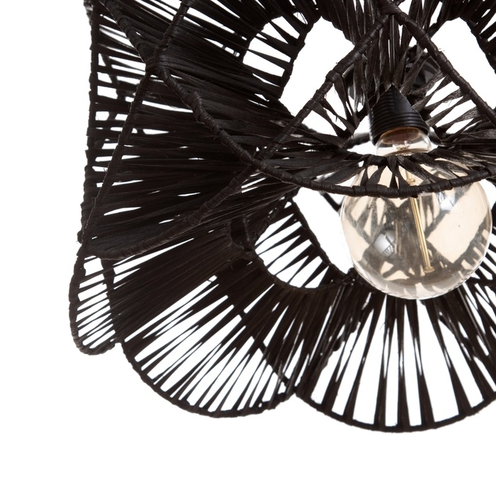 Светильник потолочный из ротанга Светильник потолочный из ротанга "Бесконечность" 1х120Вт, Е27, 40х40х25 см, чёрный