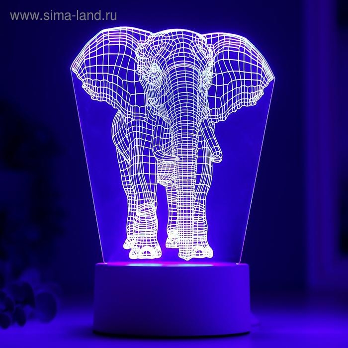 Светильник "Слон" LED RGB от сети 9,5х12,5х19см RISALUX