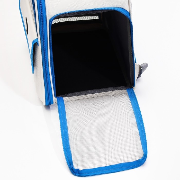 Рюкзак-переноска для кошек и собак, 30 х 40 х 25 см, белый/голубой Рюкзак-переноска для кошек и собак, 30 х 40 х 25 см, белый/голубой