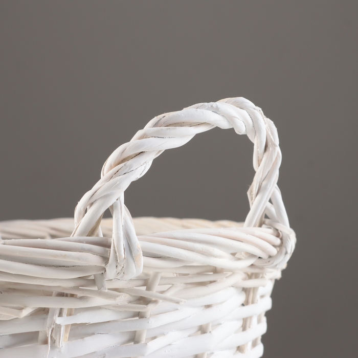 Набор корзин из 3 шт, D39xH26 см, D33xH23 см, D27xH20 см, белый, ива Набор корзин из 3 шт, D39xH26 см, D33xH23 см, D27xH20 см, белый, ива