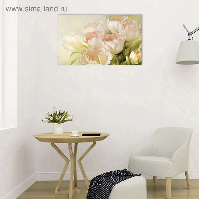 Картина на холсте Картина на холсте "Нежные тюльпаны" 60*100 см