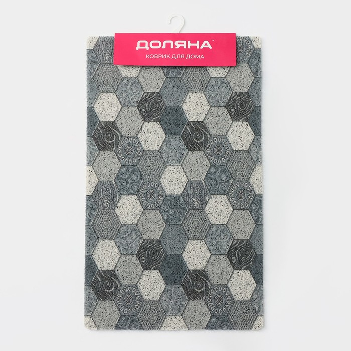 Коврик придверный грязезащитный Доляна «Мозаика», вырезной, 46×75 см, цвет серый Коврик придверный грязезащитный Доляна «Мозаика», вырезной, 46×75 см, цвет серый