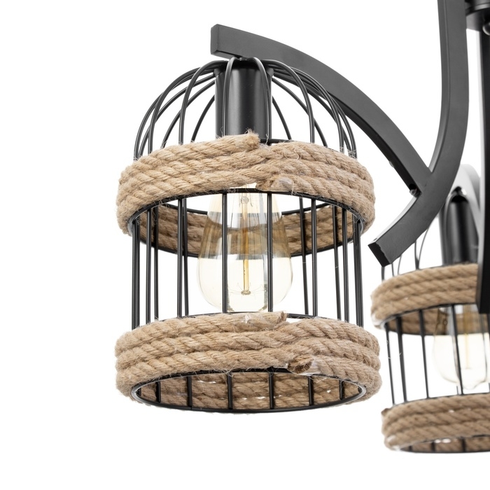 Люстра Люстра "Сенза" 3хЕ27 черный 44х39х20 см