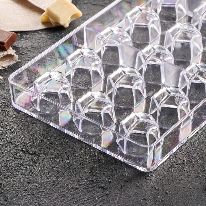 Форма для конфет и шоколада KONFINETTA «Секрет», 27,5×17,5×2,5 см, 21 ячейка 2,5×2,2×2 см, цвет прозрачный Форма для конфет и шоколада KONFINETTA «Секрет», 27,5×17,5×2,5 см, 21 ячейка 2,5×2,2×2 см, цвет прозрачный