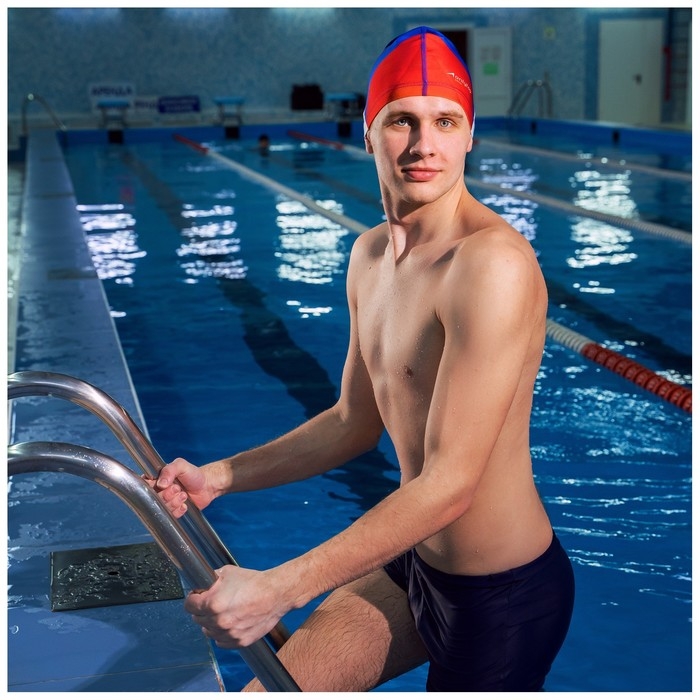 Шапочка для плавания взрослая ONLYTOP, тканевая, обхват 54-60 см Шапочка для плавания взрослая ONLYTOP, тканевая, обхват 54-60 см