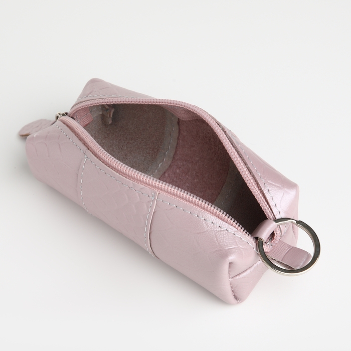Ключница карманная на молнии, TEXTURA, длина 12,5 см, кольцо, цвет розовый Ключница карманная на молнии, TEXTURA, длина 12,5 см, кольцо, цвет розовый