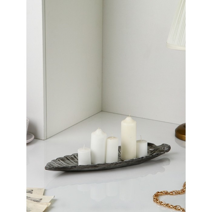 Органайзер «Лист», полистоун, цвет серебро Органайзер «Лист», полистоун, цвет серебро