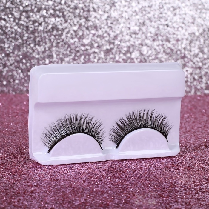 Ресницы накладные «Взгляд», 11 мм, без клея, цвет чёрный Ресницы накладные «Взгляд», 11 мм, без клея, цвет чёрный