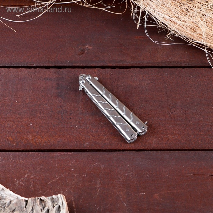 Нож-бабочка Нож-бабочка "Калиго", Мастер К, темный хром, лезвие 7,7см, рукоять 9,2см