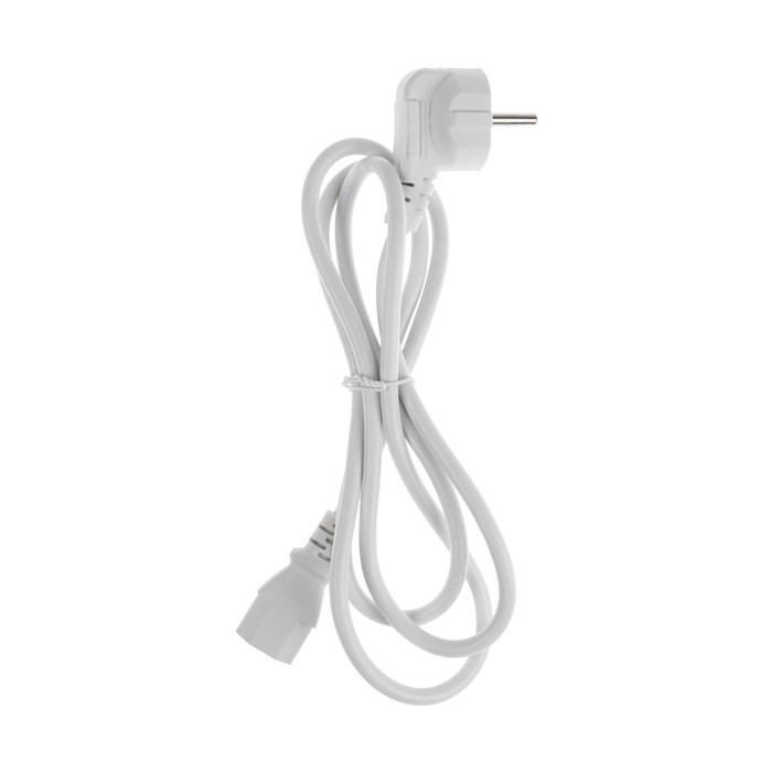 Кабель питания Luazon KDGN-005, Schuko - C13, 10 А, 1.5 м, 3-х жильный, белый Кабель питания Luazon KDGN-005, Schuko - C13, 10 А, 1.5 м, 3-х жильный, белый