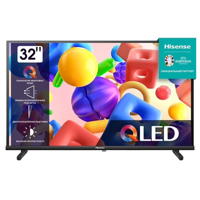 Телевизор Hisense 32A5KQ, 32 Телевизор Hisense 32A5KQ, 32", 1920x1080, DVB-T2/C/S2, HDMI 2, USB 2,  Smart TV, черный